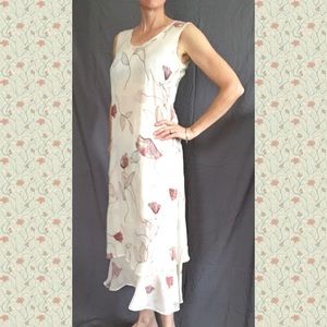 Citron Bias-Cut Silk Dress w Beading